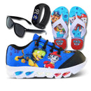 Kit Patrulha Canina: Tênis LED + Chinelo + Relógio & Óculos